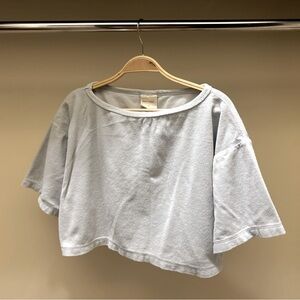 Bare road, towel fabric crop top.